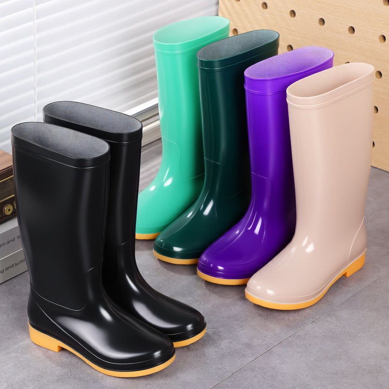 Labor Protection Women'S High School Pvc Rain Boots All Year Round Rain Boots Kitchen Shoes Cleaning Vegetable Market Waterproof Shoes Water Boots Women - Image 3